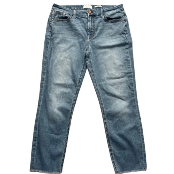 Jen7 Denim - 7 For All Mankind JEN 7 Women’s Cropped Skinny Jeans Blue Stretchy Denim Size 10